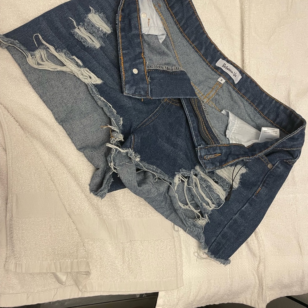 Distressed Denim Shorts